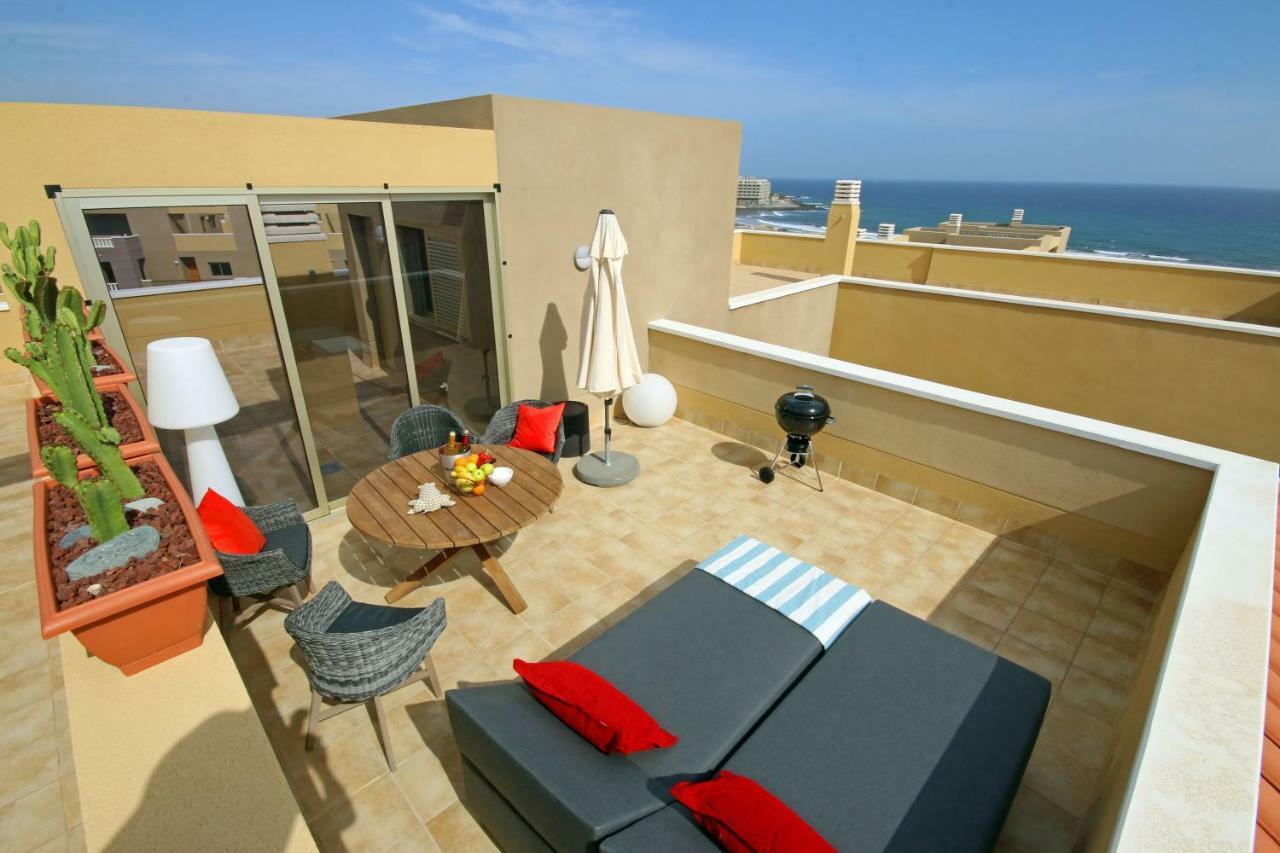 Апартаменты La Perla By Rentmedano Superb Luxury Duplex, Private Roof Terrace, Ocean View, Pool, Wifi And Parking Эль-Медано Экстерьер фото